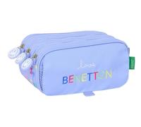 Portatodo Escolar BENETTON Lila, Triple Cremallera Grande Adaptable
