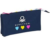 Safta benetton love - portatodo triple, estuche infantil, estuche niñ