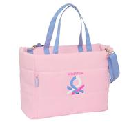 Safta BENETTON PINK - Bolso para Portátil 14.1'' con Bolsillo, Mochila, Ideal para Niños de Diferentes Edades, Cómodo y Versátil, Calidad y Resistencia, 54x17x31 cm, Color Rosa