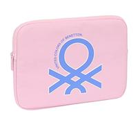 Safta BENETTON Pink - Funda para Portátil 11.6'', Mochila, Ideal para Niños de Diferentes Edades, Cómoda y Versátil, Calidad y Resistencia, 31x2x23 cm, Color Rosa claro