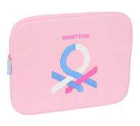 Safta BENETTON PINK - Funda para Portátil 15.6'', Mochila, Ideal para Niños de Diferentes Edades, Cómoda y Versátil, Calidad y Resistencia, 39.5x3.5x27.5 cm, Color Rosa