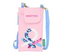 Safta Benetton Pink - Monedero Portamóvil, Monedero Estándar, para Móvil, Cómodo y Versátil, Calidad y Resistencia, 19x10 cm, Color Rosa