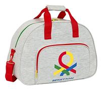 Safta BENETTON Pop - Bolsa de Deporte, Mochila, Ideal para Niños de Diferentes Edades, Cómoda y Versátil, Calidad y Resistencia, 48x21x33 cm, Color Gris