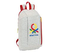 Safta BENETTON Pop - Mini Mochila para Uso Diario, Ideal para Niños de Diferentes Edades, Cómoda y Versátil, Calidad y Resistencia, 22x10x39 cm, Color Gris