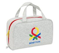 Safta BENETTON Pop - Neceser Rectangular con Asa, Neceser Infantil, Adaptable a Carro, Ideal para Niños de 5 a 14 Años, Cómodo y Versátil, Calidad y Resistencia, 31x14x19 cm, Color Gris