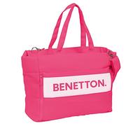 Safta BENETTON Raspberry - Bolso para Portátil 14.1'' con Bolsillo, Mochila, Ideal para Niños de Diferentes Edades, Cómodo y Versátil, Calidad y Resistencia, 54x17x31 cm, Color Rosa fucsia