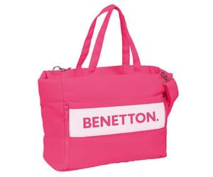 Safta BENETTON Raspberry - Bolso para Portátil 14.1'' con Bolsillo, Mochila, Ideal para Niños de Diferentes Edades, Cómodo y Versátil, Calidad y Resistencia, 54x17x31 cm, Color Rosa fucsia