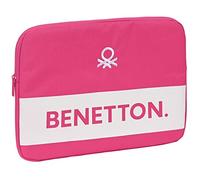 SAFTA BENETTON Raspberry - Funda para Portátil 14'', Mochila, Ideal para Niños de Diferentes Edades, Cómoda y Versátil, Calidad y Resistencia, 34x2x25 cm, Color Rosa fucsia