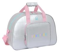 Safta BENETTON SILVER - Bolsa de Deporte, Mochila, Ideal para Niños de Diferentes Edades, Cómoda y Versátil, Calidad y Resistencia, 48x21x33 cm, Color Plata