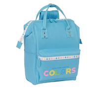 BENETTON SPRING Mochila juvenil para portátil hasta 13" con asas 27x19x40 cm Celeste