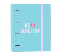 Safta BENETTON UNIQUE - Carpeta 4 Anillas de 35 cm con 100 Hojas A4, Ideal para Niños de Diferentes Edades, Cómoda y Versátil, Calidad y Resistencia, 27x3.5x32 cm
