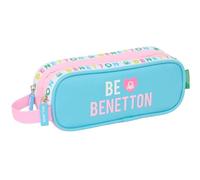 Safta Benetton Unique - Portatodo Doble Niño, Estuche Infantil, Estuche Niño, Ideal para Niños en Edad Escolar, Cómodo y Versátil, Calidad y Resistencia, 21x6x8 cm