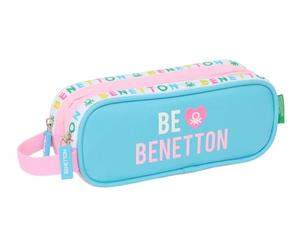 Safta BENETTON UNIQUE - Portatodo Doble Niño, Estuche Infantil, Estuche Niño, Ideal para Niños en Edad Escolar, Cómodo y Versátil, Calidad y Resistencia, 21x6x8 cm