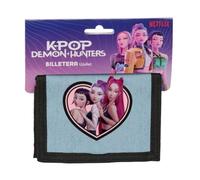 Safta | Billetera Escolar K-Pop Demon Hunters Huntr/X, Cierre con Solapa y Velcro, Varios Compartimentos Interiores, Bolsillo Monedero con Cremallera, Medidas 12,5x1x9,5 cm