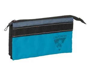 Safta BLACKFIT8 CALIFORNIA - Portatodo Triple, Tejido Reciclable, Estuche Infantil, Estuche Niño, Ideal para Niños en Edad Escolar, Cómodo y Versátil, Calidad y Resistencia, 22x3x12 cm
