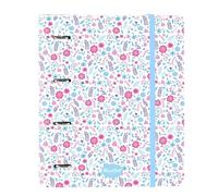 Safta Carpeta 4 anillas BLACKFIT8 COOL 35 cm con 100 hojas A4, ideal para niños, resistente
