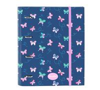 BLACKFIT8 MARIPOSAS - Carpeta 4 Anillas de 35 cm con 100 Hojas A4, Ideal para Niños de Diferentes Edades, Cómoda y Versátil, Calidad y Resistencia, 27x3.5x32 cm