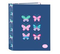 BLACKFIT8 MARIPOSAS - Carpeta Folio 4 Anillas, Ideal para Niños de Diferentes Edades, Cómoda y Versátil, Calidad y Resistencia, 27x6x33 cm