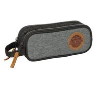 Safta BLACKFIT8 OLD SCHOOL - Portatodo Doble, Tejido Reciclable, Estuche Infantil, Estuche Niño, Ideal para Niños en Edad Escolar, Cómodo y Versátil, Calidad y Resistencia, 21x6x8 cm