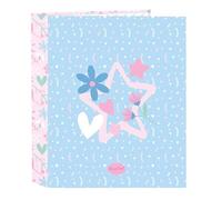 Safta Carpeta folio 4 anillas BLACKFIT8 SMILE – Cómoda, versátil, calidad y resistencia, 27x6x33 cm