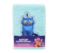 Safta | Bloc de Notas K-Pop Demon Hunters Stationery, Libreta A5 con Tapas de Pelo Fluffy Suave, Diseño Azul Turquesa con Parche Frontal, Medidas 21x14,8 cm