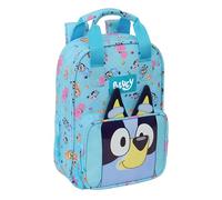 Safta BLUEY - Mochila Infantil, con Asas, Fácil Limpieza, Ideal para Niños de Diferentes Edades, Cómoda y Versátil, Calidad y Resistencia, 20x8x28 cm, Color Celeste
