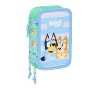 Safta BLUEY Sisters - Estuche Escolar con 37 Útiles Incluidos, Estuche Infantil, Estuche Niño, Ideal para Niños de 5 a 14 Años, Cómodo y Versátil, Calidad y Resistencia, 12.5x5.5x19.5 cm