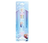 Safta | Bolígrafo Retráctil 10 Colores Frozen, Display Escolar para Vuelta al Cole, Tinta Multicolor en un Solo Bolígrafo, Pulsadores por Color, Accesorio Infantil y Juvenil, Medidas 7x22 cm