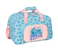 SAFTA | Bolsa de Deporte Disney Stitch Ohana, Bandolera Ajustable y Asa Forrada, Bolsillo Frontal Grande, Cremallera con Doble Tirador, Medidas 40x23x24 cm
