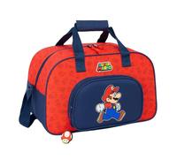 SAFTA | Bolsa de Deporte Super Mario Trick, Saco Deportivo Infantil y Juvenil con Bandolera Ajustable, Bolsillo Frontal, Cremallera Doble Tirador, Medidas 40x23x24 cm