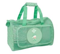 SAFTA | Bolsa de Playa Real Betis Tipo Bandolera Ajustable, Bolsa Deportiva Ligera y Resistente, Bolsillo Frontal con Cremallera, Doble Tirador en Compartimento Principal, Medidas 47x27x26 cm