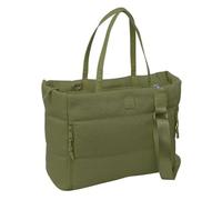 Safta | Bolsa Escolar Basic Verde con Compartimento Acolchado para Portátil 14,1″, Cremallera Gran Formato, Bolsillo Interior y 2 Frontales, Hombrera Ajustable Extraíble, Medidas 40x17x31 cm