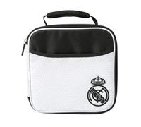 Safta | Bolsa Porta Alimentos Térmica Real Madrid con Tupper 650 ml y Botella 335 ml, 21x9,5x21,6 cm, Revestimiento PEVA Antifugas, Asa Acolchada, Bolsillo Interior, Cremallera