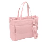 Safta | Bolsa Portaordenador Basic Rosa, Alojamiento Acolchado para Portátil 14,1″, Compartimento Principal con Cremallera, 2 Bolsillos Frontales, Medidas 40x17x31 cm