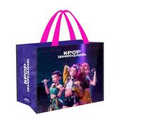 Safta | Bolsa Shopper K-Pop Demon Hunters Sound, 36 L Gran Capacidad, Polipropileno Trenzado Resistente, Asas de Mano, Reutilizable para Compra y Vuelta al Cole, Medidas 45x20x40 cm