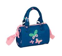 Safta | Bolso Bandolera Infantil Blackfit8 Mariposas, Compartimento Principal con Cremallera, Interior Forrado, Asas de Mano y Correa Ajustable, Azul Marino y Rosa, Medidas 16x7,5x10 cm