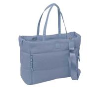 Safta | Bolso Bandolera para Portátil 14,1' Basic Azul Azafata, Compartimento Acolchado y Cremallera, 2 Bolsillos Frontales, Bolsillo Interior, Hombrera Ajustable Extraíble, Medidas 40x17x31 cm