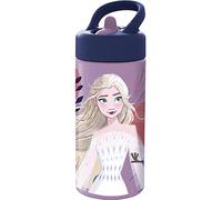 Safta | Botella 410 ml Disney Frozen Believe, PVC Sin BPA, Tapón de Rosca con Válvula Abre y Cierra, Asa Superior, Botella Infantil Escolar Reutilizable para Vuelta al Cole, Medidas 7,4x6,4x17,8 cm