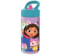 Safta | Botella 410 ml Gabby’s Dollhouse Party, Botella Infantil Sin BPA de PP, Tapón de Rosca con Válvula Antigoteo, Asa Superior para Llevar, Vuelta al Cole y Uso Escolar, Medidas 7,4x6,4x17,8 cm