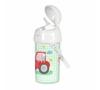 Safta Botella 500 ml Apertura Automática con Pajita Preescolar Granja, 73x195 mm