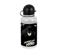 Safta | Botella 500 ml Batman Hero, Botella Escolar Infantil Sin BPA de PVC, Tapón Roscado con Válvula y Tapa a Presión, Reutilizable para Vuelta al Cole, Diseño Gotham City Hero, Medidas 6,9x18 cm