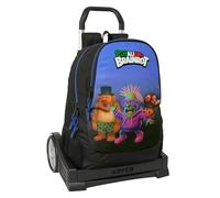 BRAINROT - Mochila Escolar, Espalda Ergonómica, con Carro Safta Evolution, Ideal para Niños de Diferentes Edades, Cómoda y Versátil, Calidad y Resistencia, 32x16x44 cm