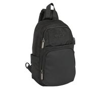 Safta BUSINESS - Mini Mochila para Uso Diario, con 1 Hombrera, para Tablet de 11 pulgadas y USB Ideal para Niños de Diferentes Edades, 18x12x34 cm, Color Negro