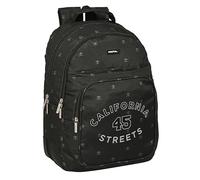 Safta CALIFORNIA - Mochila Escolar Infantil, Ideal para Niños de Diferentes Edades, Cómoda y Versátil, Calidad y Resistencia, 32x15x42 cm, Color Negro