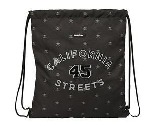 Safta CALIFORNIA - Mochila Saco Plano Grande, Mochila, Ideal para Niños de Diferentes Edades, Cómoda y Versátil, Calidad y Resistencia, 35x40 cm, Color Negro
