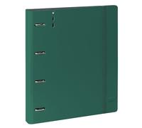 SAFTA - Carpeblock con 4 Anillas de 35 mm, con Recambio, con 100 Hojas A4, Ideal para Niños de Diferentes Edades, Cómoda y Versátil, Calidad y Resistencia, 27x4x32 cmVerde oscuro