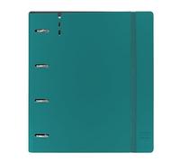 SAFTA - Carpeblock con 4 Anillas de 35 mm, con Recambio, con 100 Hojas A4, Ideal para Niños de Diferentes Edades, Cómoda y Versátil, Calidad y Resistencia, 27x4x32 cmAzul