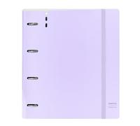 SAFTA - Carpeblock con 4 Anillas de 35 mm, con Recambio, con 100 Hojas A4, Ideal para Niños de Diferentes Edades, Cómoda y Versátil, Calidad y Resistencia, 27x4x32 cmMorado claro