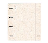 SAFTA - Carpeblock con 4 Anillas de 35 mm, con Recambio, con 100 Hojas A4, Ideal para Niños de Diferentes Edades, Cómoda y Versátil, Calidad y Resistencia, 27x4x32 cmRosa claro estampado