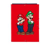 SAFTA | Carpeta Folio 3 Solapas Super Mario Mamma Mia, Tapas Duras Forradas, Cierre con Gomas Elásticas, Organizadora Escolar con Solapas Interiores, Medidas 26x2,5x33,5 cm